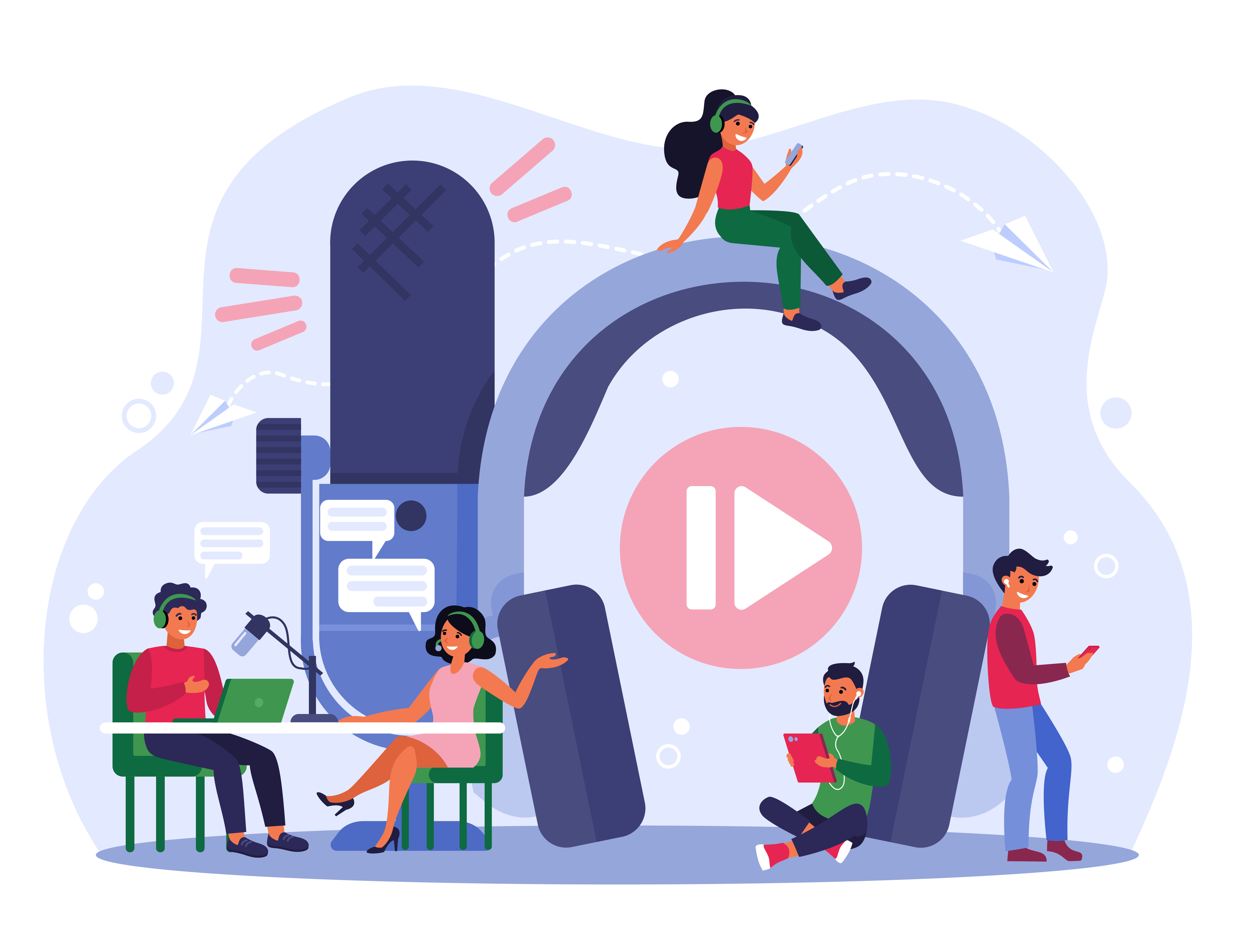 Concepto de radiodifusión (vector gratuito tomado de Freepik)
