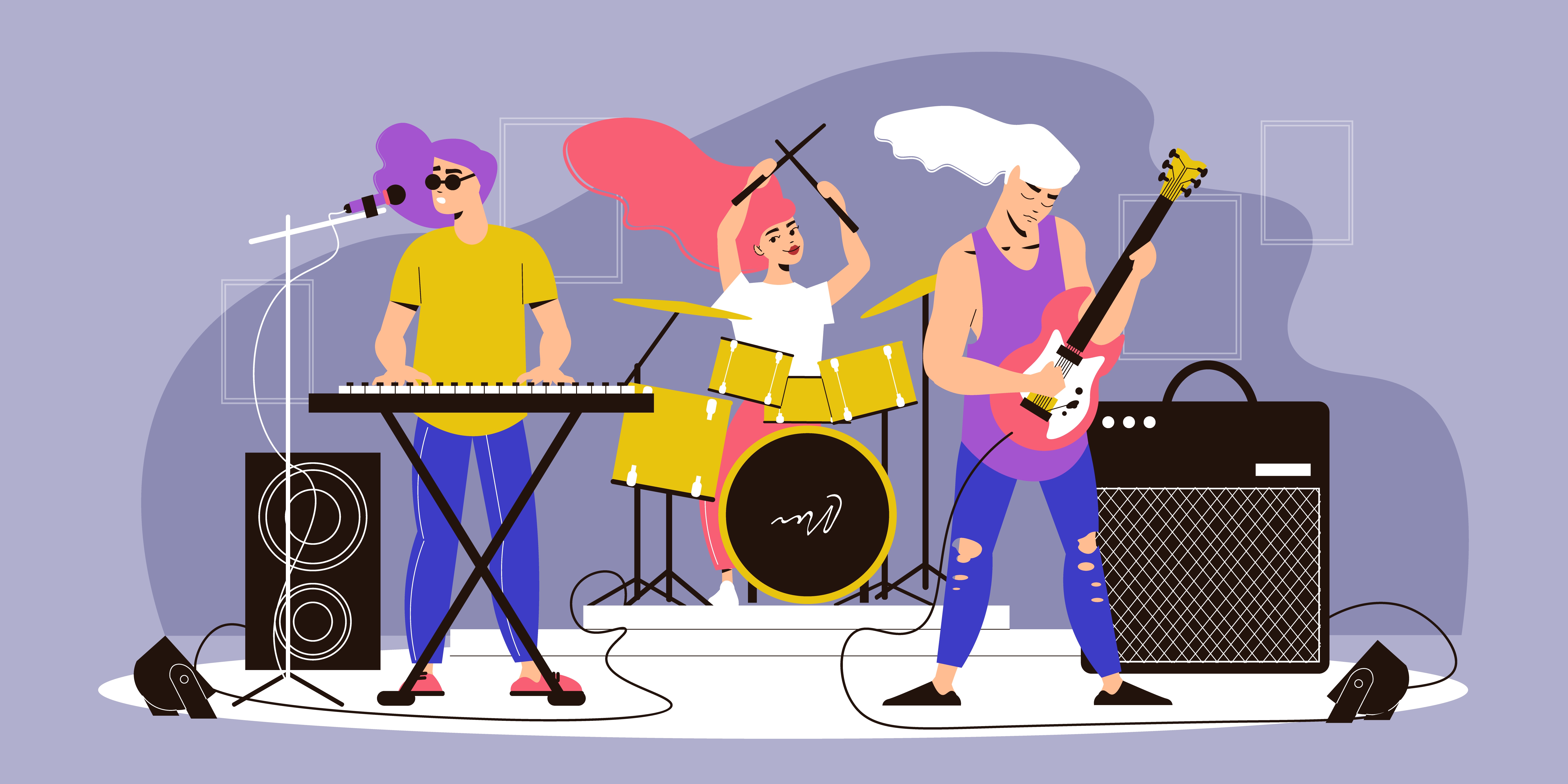 Ilustración de grupo mjusical